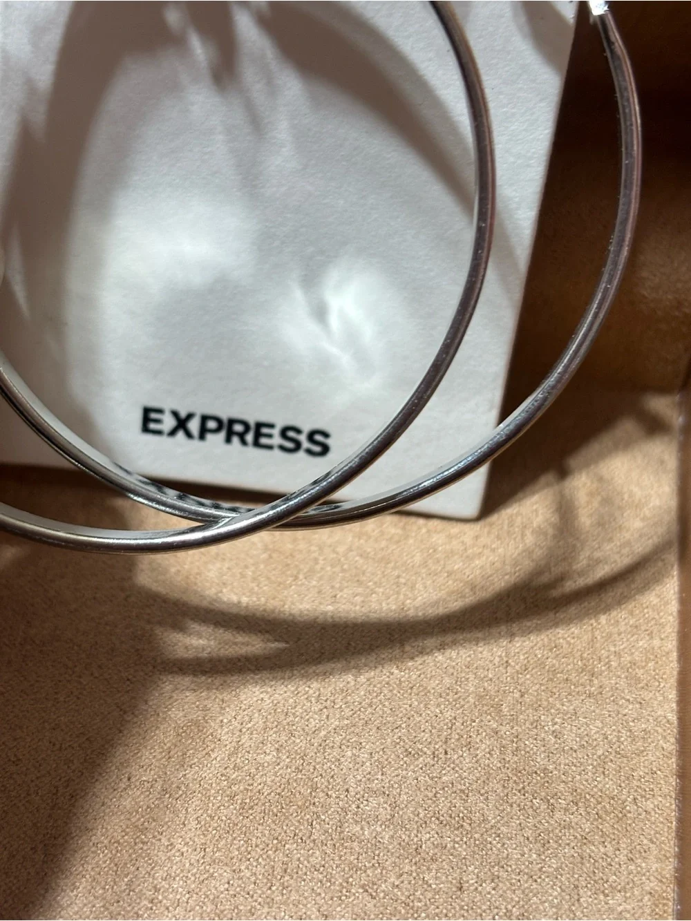 Express Silver Hoop Earrings